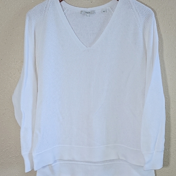 Vince Cotton Knitted White  Top - Picture 1 of 8